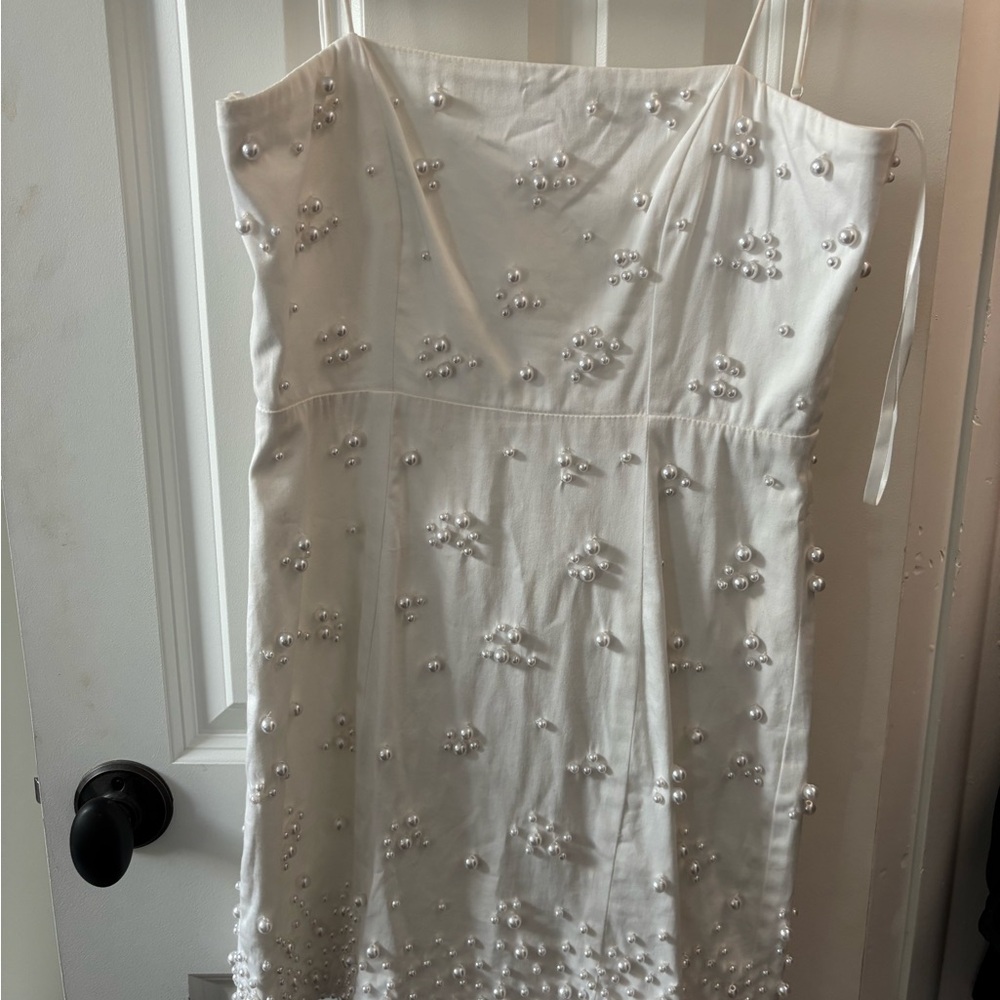 BHLDN pearl mini dress